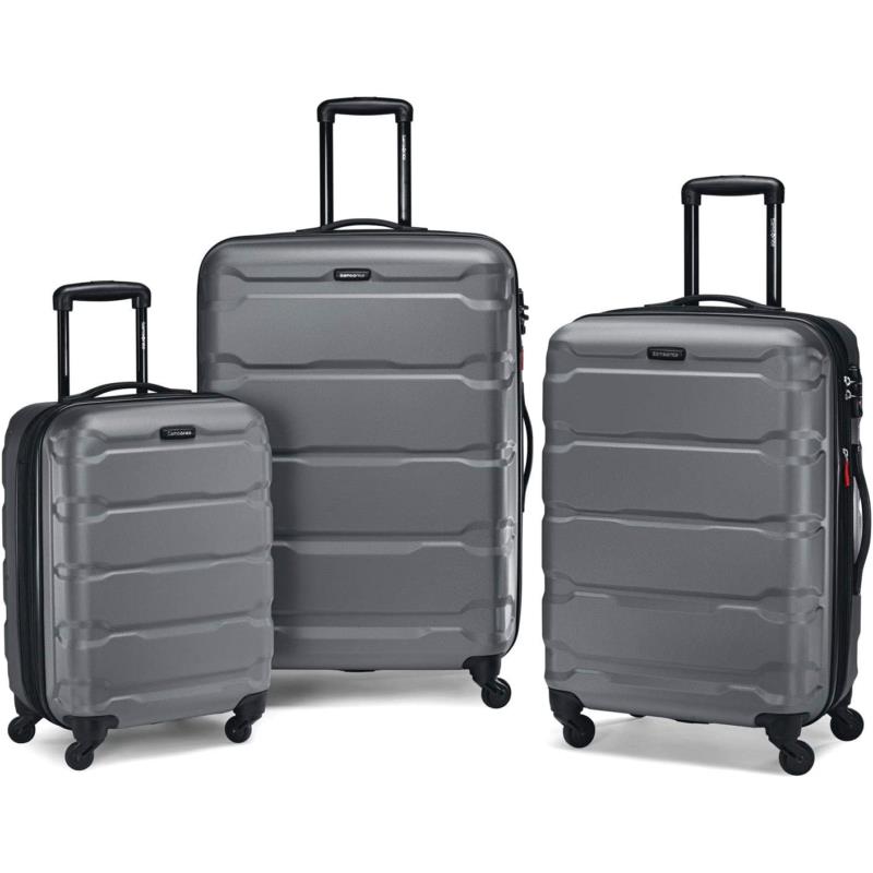Samsonite Omni PC Hardside Expandable Luggage with Spinner Wheels Carry-on 20-Inch Red Charcoal