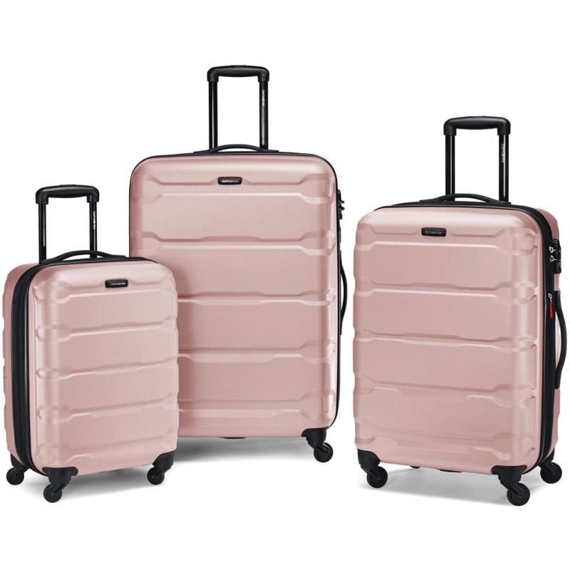 Samsonite Omni PC Hardside Expandable Luggage with Spinner Wheels Carry-on 20-Inch Red Pink