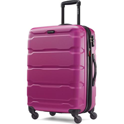 Samsonite Omni PC Hardside Expandable Luggage with Spinner Wheels Carry-on 20-Inch Red Radiant Pink