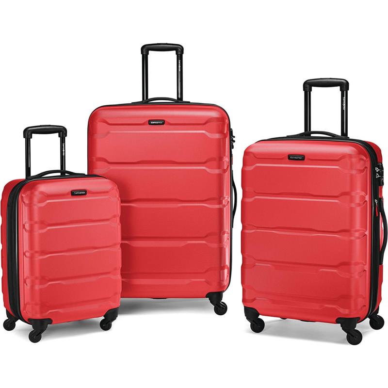 Samsonite Omni PC Hardside Expandable Luggage with Spinner Wheels Carry-on 20-Inch Red Red