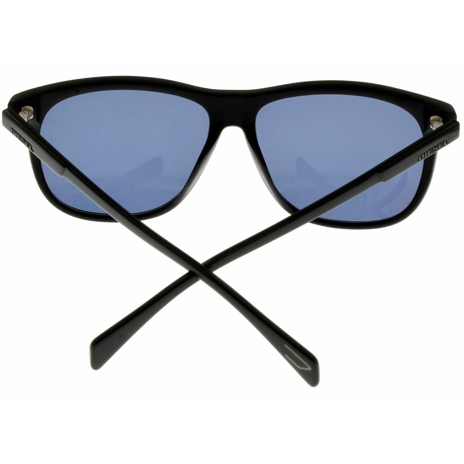 Diesel Sunglasses Black Blue Men Rectangular DL0155 02V