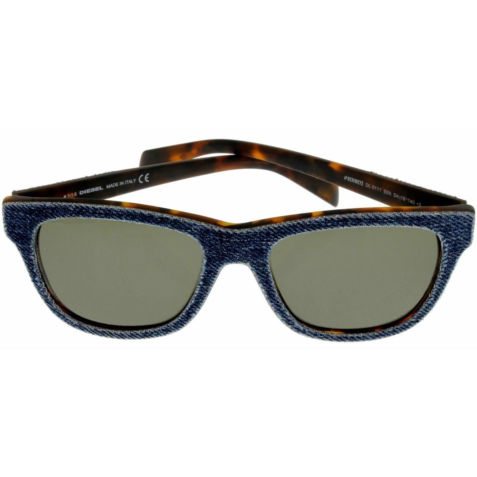 Diesel Sunglasses Green Blue Unisex Rectangular DL0111 92N