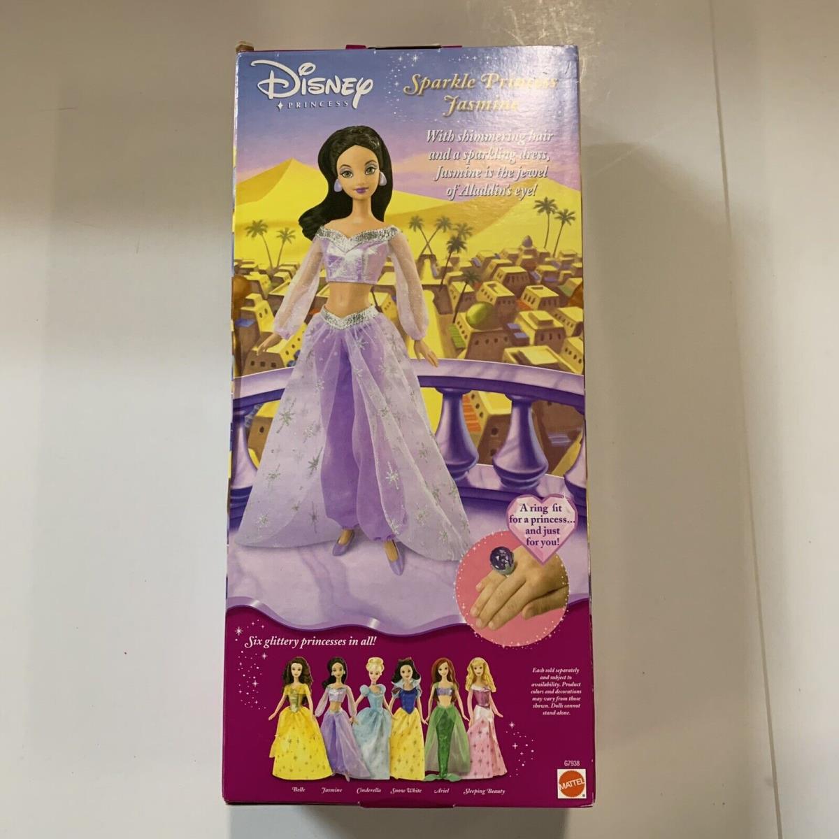 2004 Sparkle Princess Jasmine Doll Disney Aladdin Mattel G7938 Ring For You