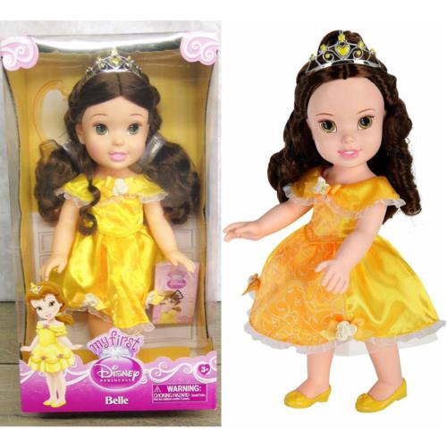 My First Disney 15 Doll Princess Belle Beauty Beast Sparkling Dress Tiara