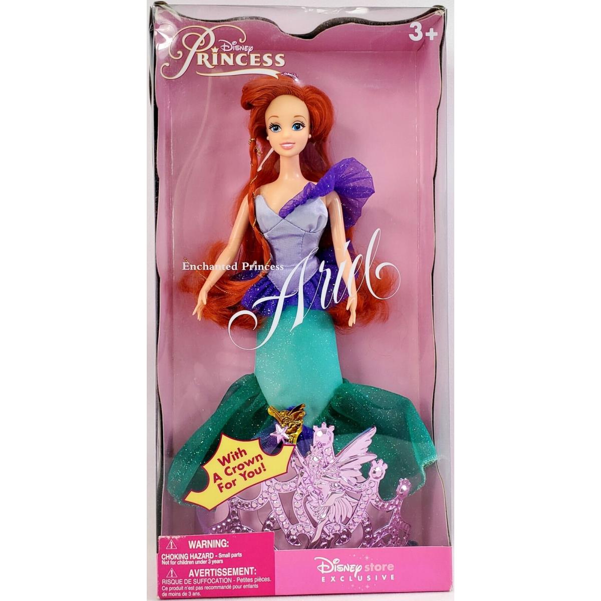 Disney Store Exclusive Enchanted Princess Ariel Doll and Crown Nrfb