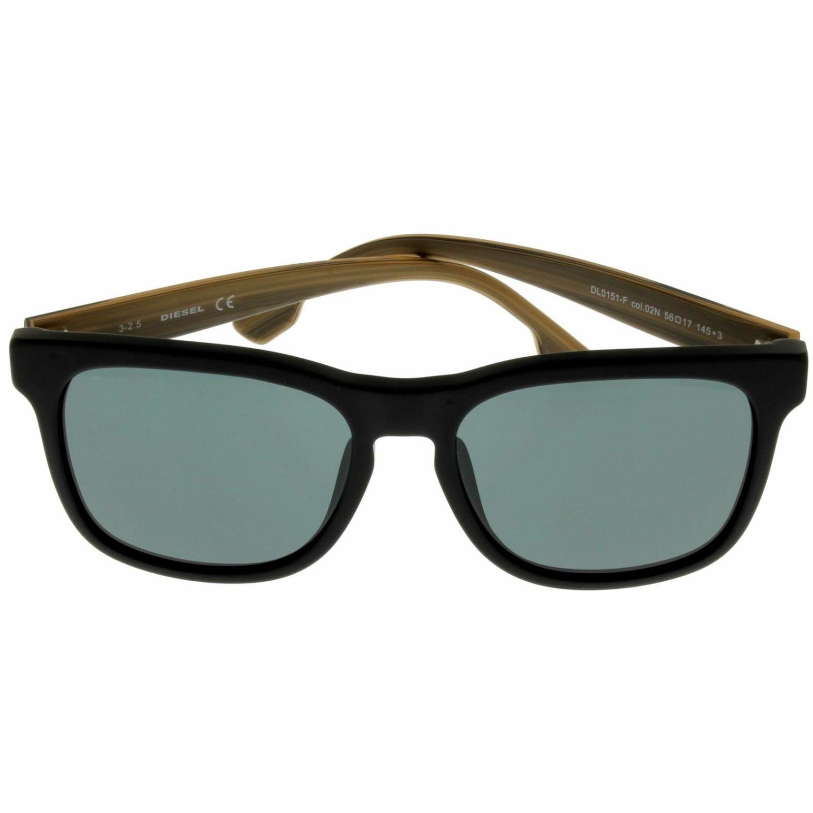 Diesel Sunglasses Black Green Unisex Rectangular DL0151 02N