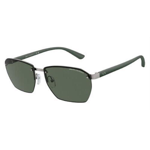 Armani Exchange AX2048S Sunglasses Matte Gunmetal/matte Green / Dark Green