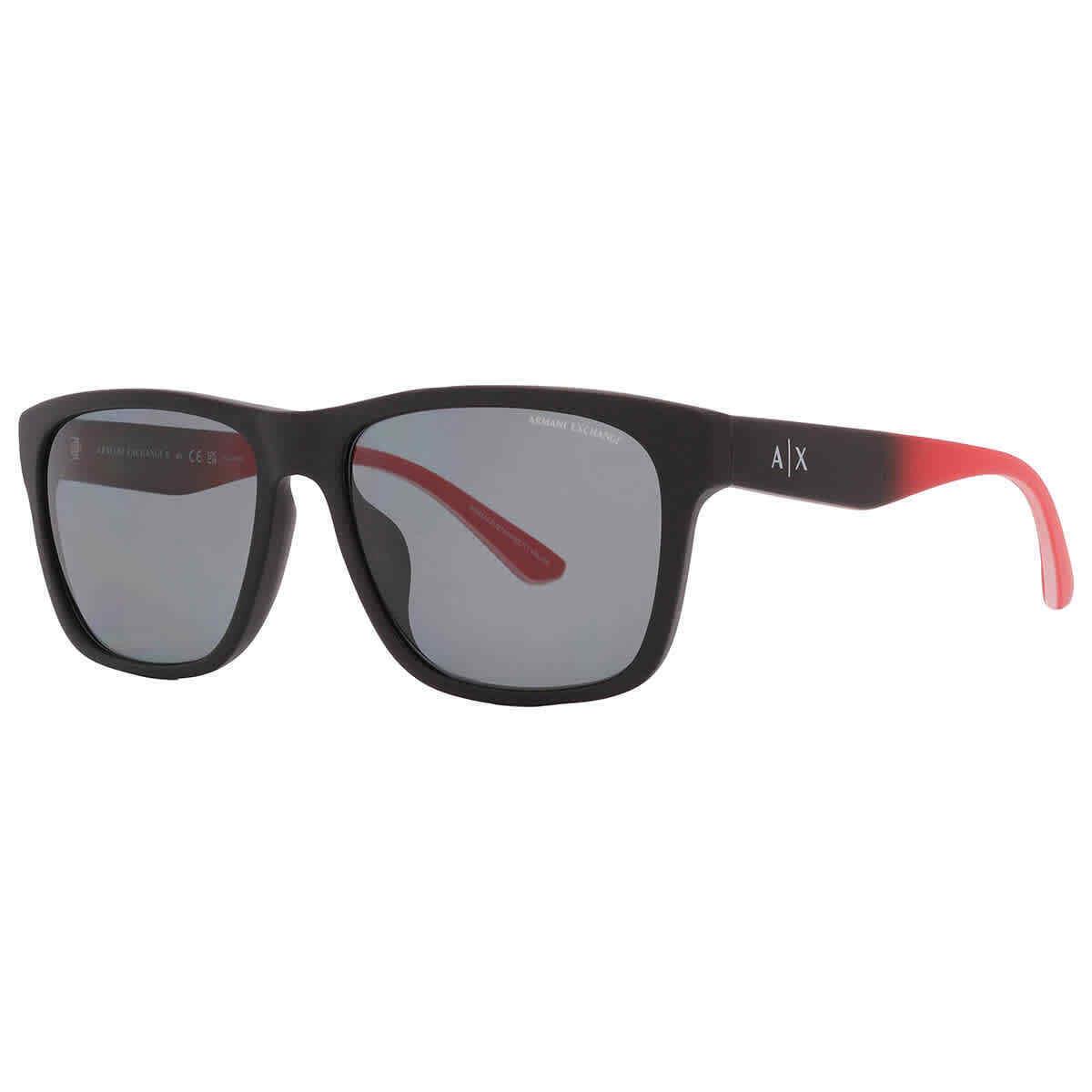 Armani Exchange Polairzed Grey Square Men`s Sunglasses AX4135SF 807881 59