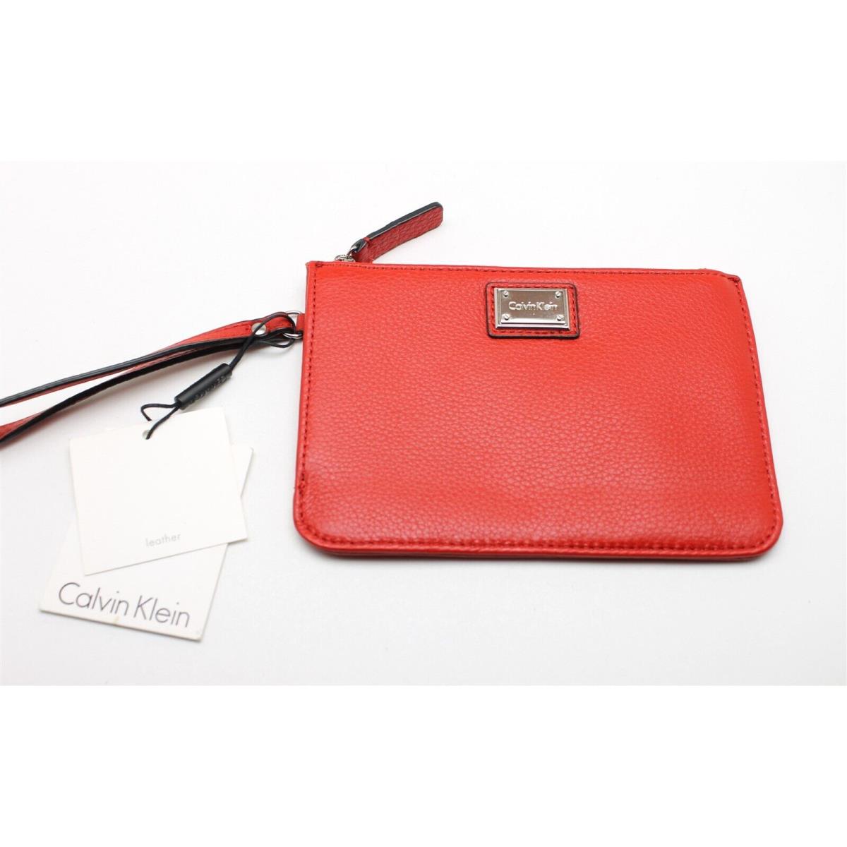 Calvin Klein Lip Lipstick Red Leather Wristlet