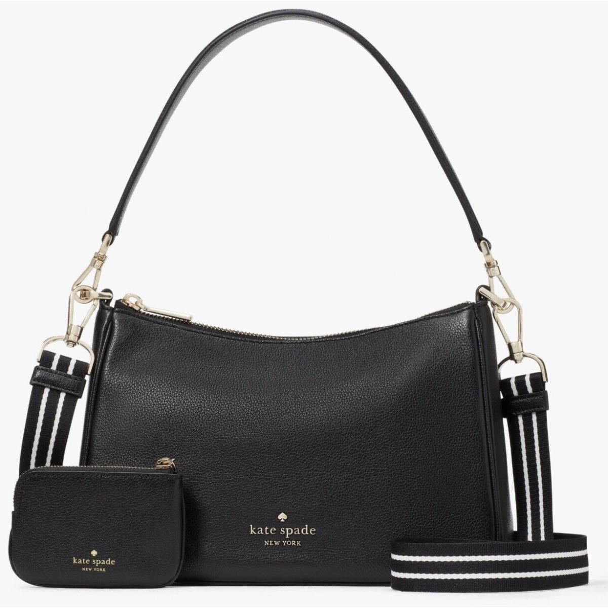 Kate Spade Rosie Shoulder Bag Black Pebbled Leather KF086 Pouch Retail