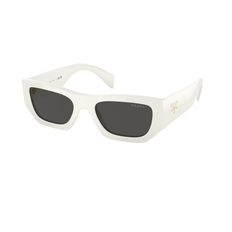 Prada PR Sunglasses Unisex White / Dark Gray 53mm