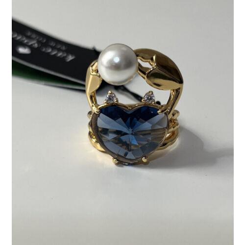 Kate Spade Claws Out Heart Blue Crab Statement Ring Size 7 Novelty Jewelry