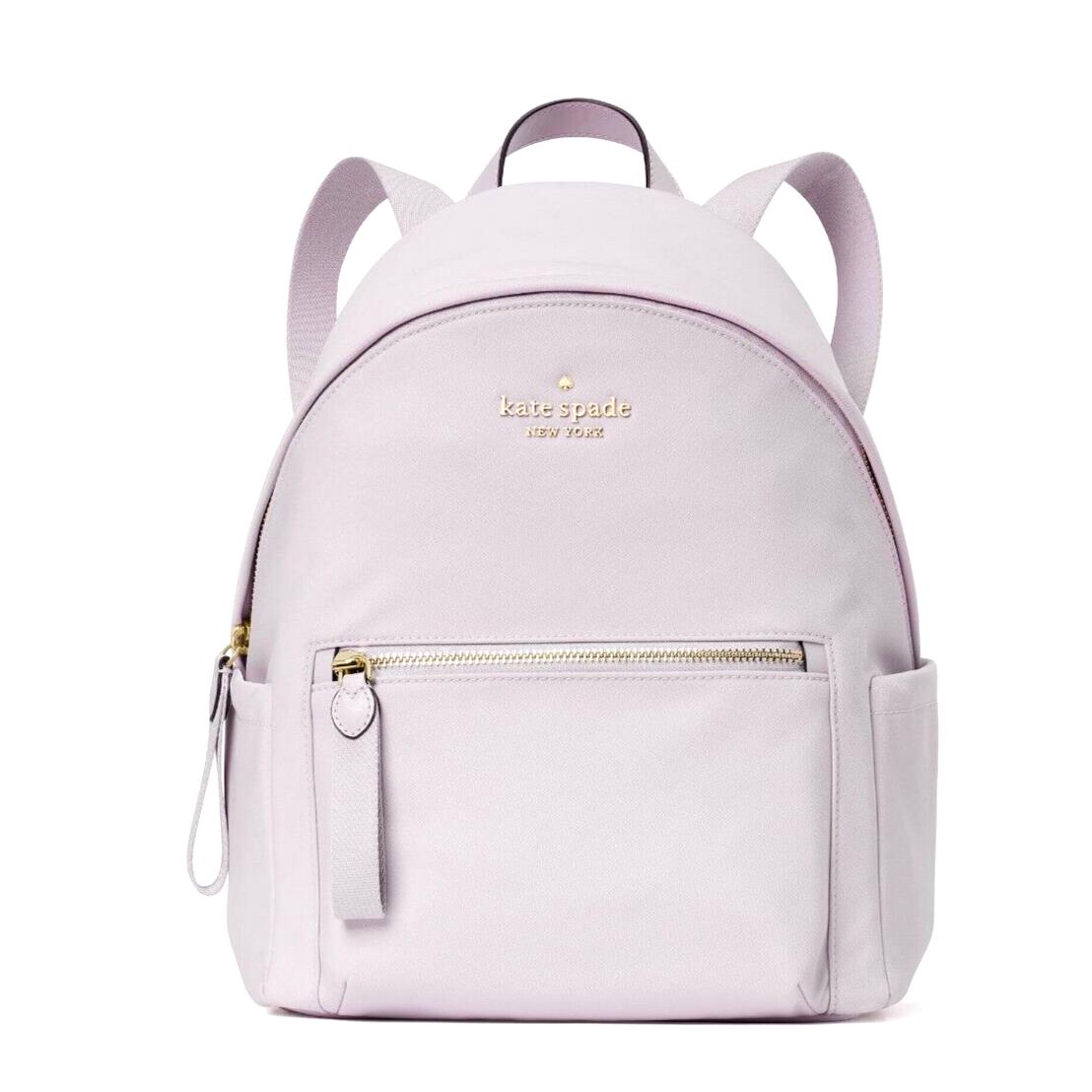 New Kate Spade Chelsea Medium Backpack Nylon Lilac Moonlight with Dust Bag
