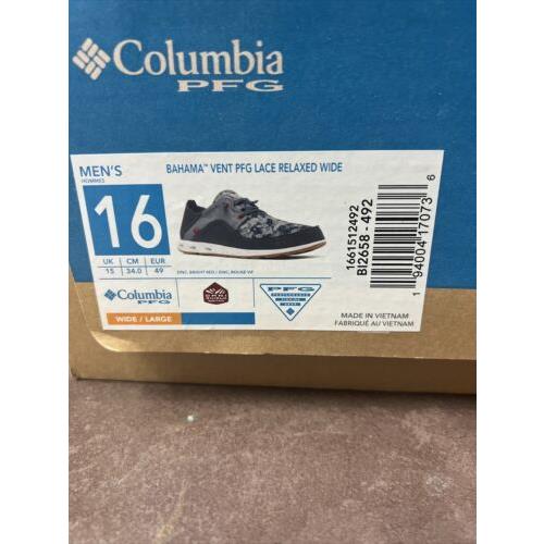 Columbia Men`s Bahama Vent Relaxed Pfg Boat Shoes US 16 Blue Camo