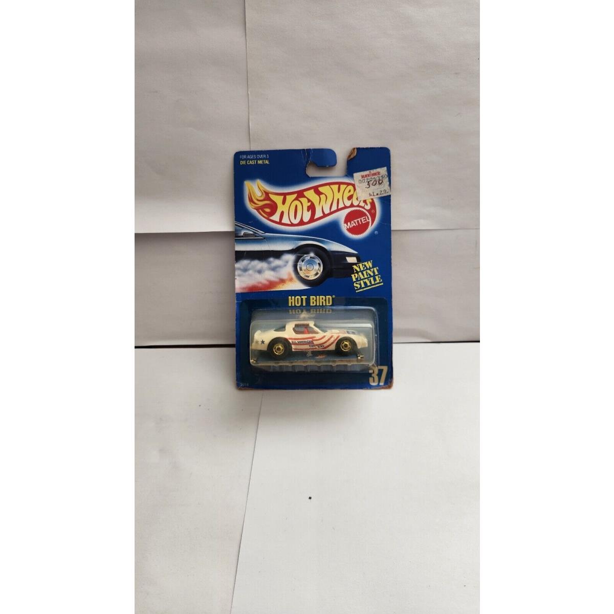 1989 Hot Wheels Blue Card White Hot Bird 37 Gho Wheel Bad Card N35