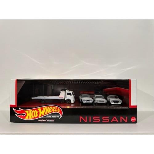 Hot Wheels Premium Nissan Collector Set Assorted Garage White 3 Cars 1 Truck