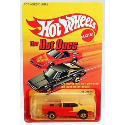 Hot Wheels `55 Chevy The Hot Ones Series 2523 Nrfp 1982 Red/white Hog 1:64