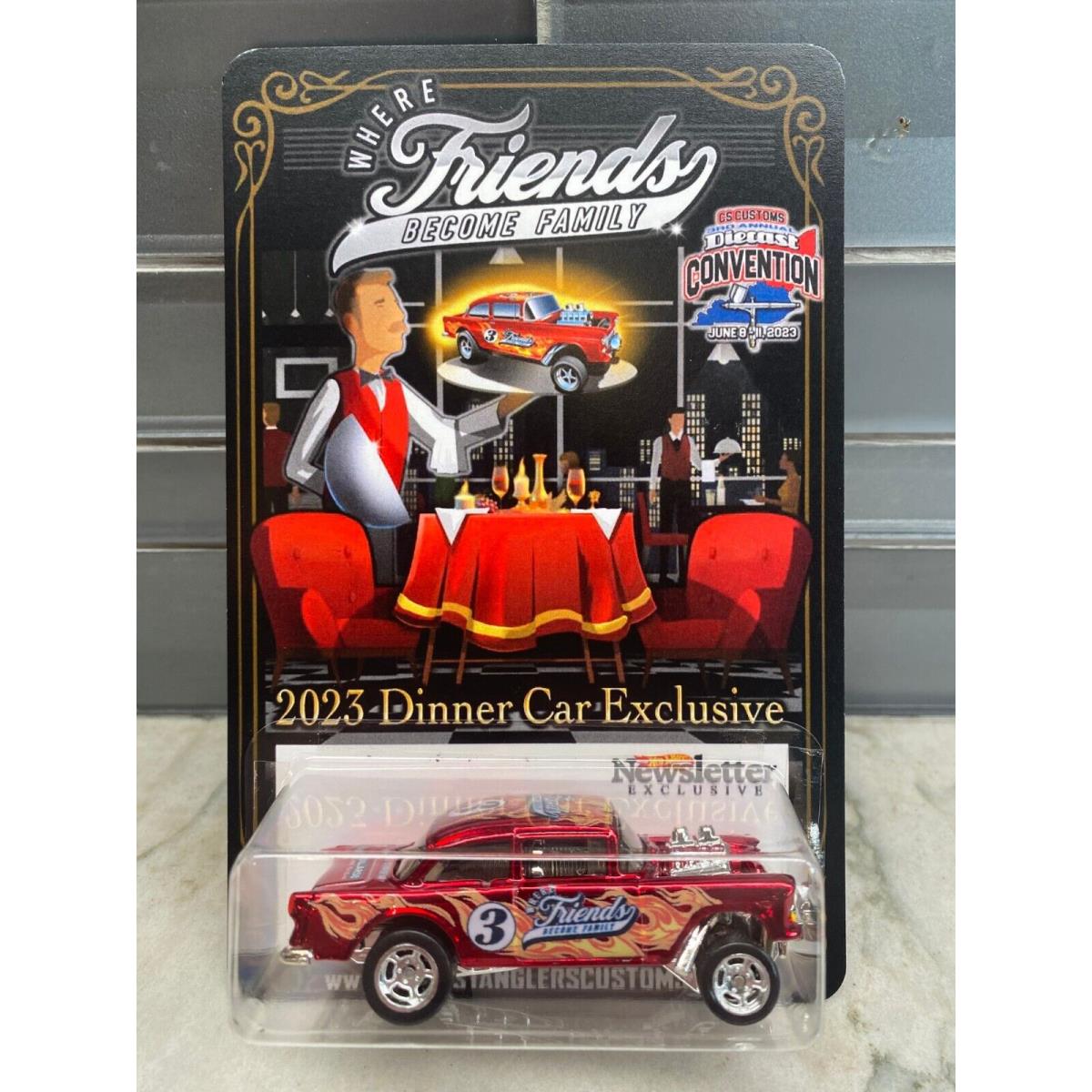 Hot Wheels `55 Gasser - Red - CS Customs 3rd Annual 2023 Dinner Car 40/100