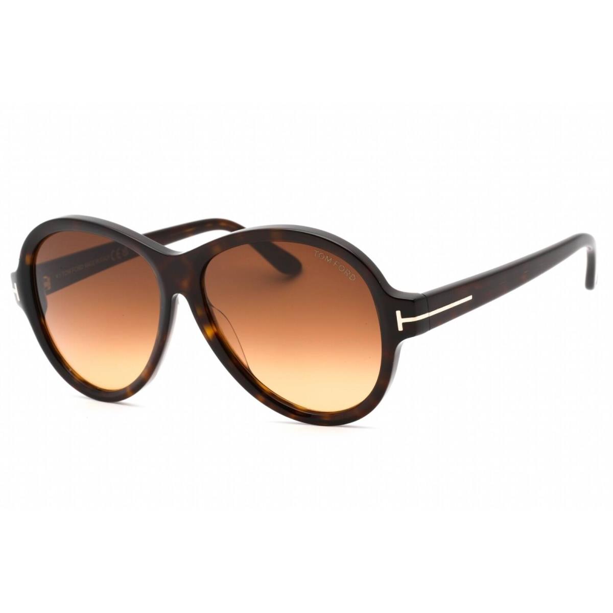 Tom Ford Unisex Sunglasses Dark Havana Plastic Oversized Shape Frame FT1033 52F