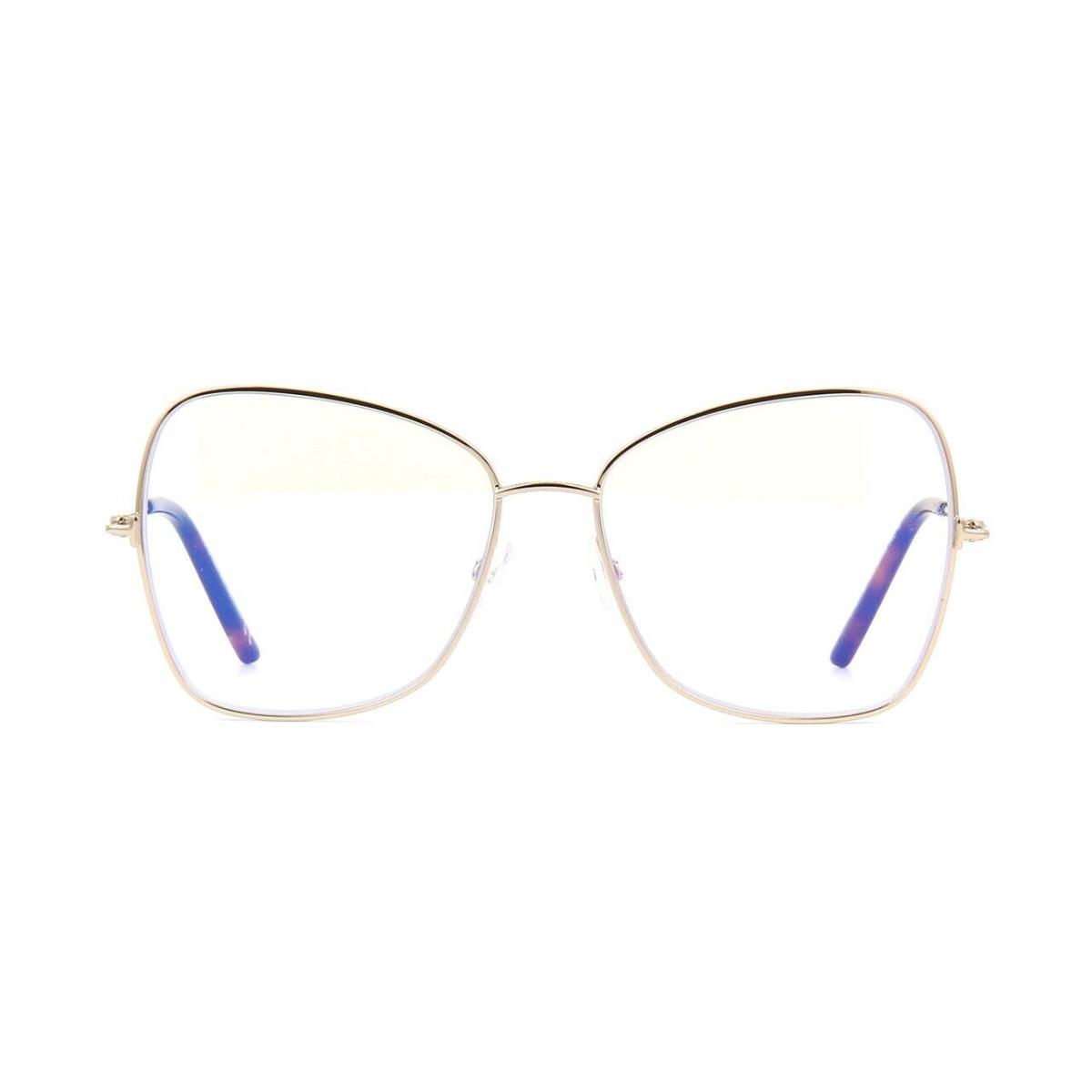 Tom Ford FT 5571-B Blue Block Shiny Rose Gold 028 F Eyeglasses