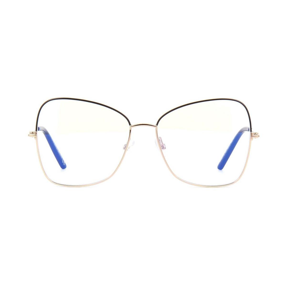 Tom Ford FT 5571-B Blue Block Shiny Black Gold 001 C Eyeglasses