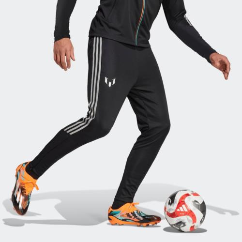 Adidas Messi Track Pants Men`s M Soccer Sportswear Black Silver HR4352 Zippers