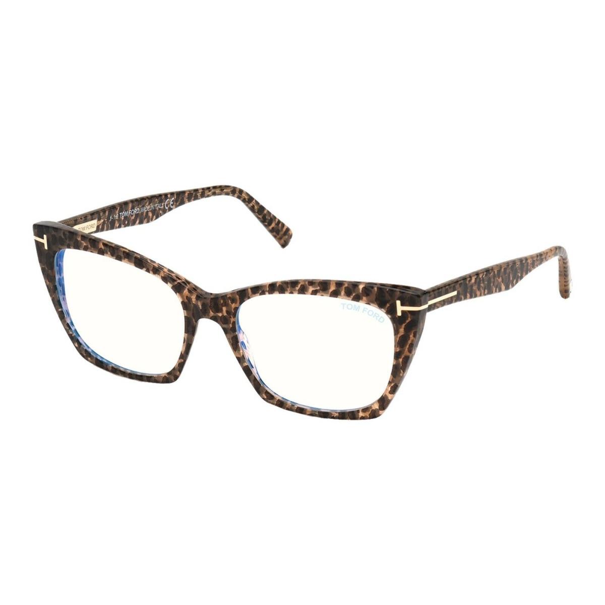 Tom Ford FT 5709-B Blue Block Leopard Havana 055 Eyeglasses