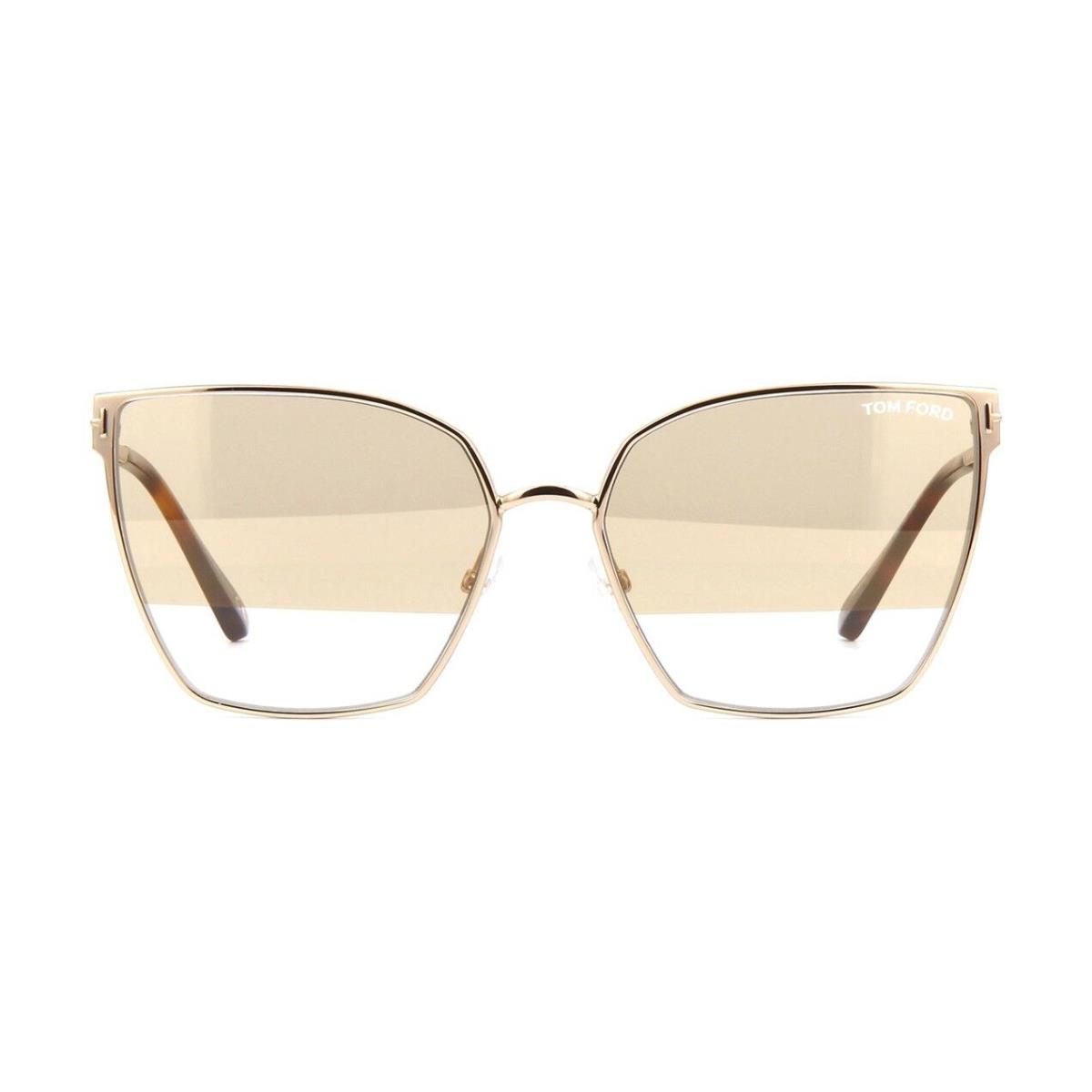 Tom Ford Helena FT 0653 Rose Gold/gold Mirror with Clear Stripe 28B Sunglasses