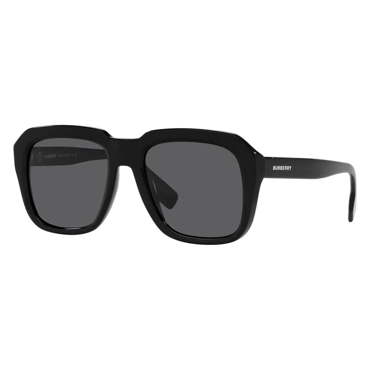 Burberry BE4350 3878/87 Square Shiny Black/smoke Sunglasses - Frame: Black, Lens: