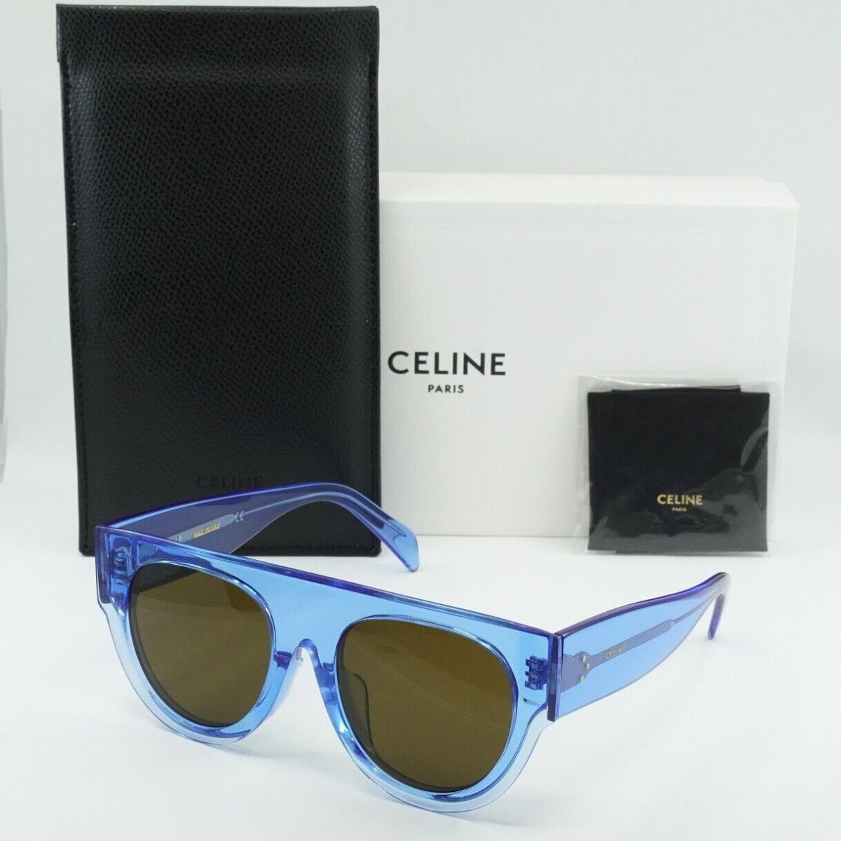 Celine CL40012F 84E Blue Transparent/shiny Opaline/brown 52-19-150