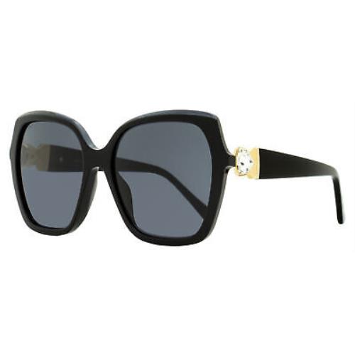 Jimmy Choo Manon /G Square Sunglasses 807IR Black/gold 57mm - Frame: Black/Gold, Lens: Gray