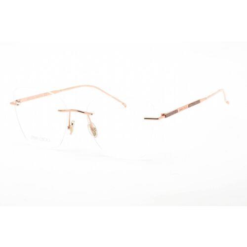 Jimmy Choo Women`s Eyeglasses Gold Copper Metal Shield Shape Frame JC363 0DDB 00