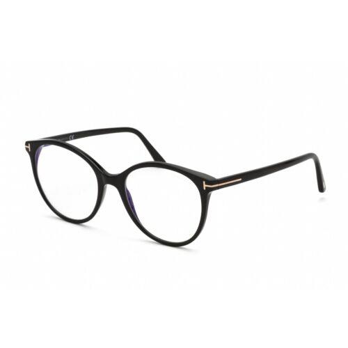 Tom Ford Women`s Eyeglasses Cat Eye Shape Shiny Black Plastic Frame FT5742-B 001