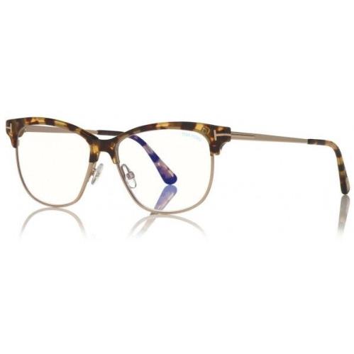 Tom Ford FT TF5546-B 056 Yellow Havana/gold Blue Block Eyeglasses