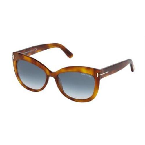 Tom Ford Alistair Sunglasses FT0524S 53W 56mm Blonde Havana / Blue Shaded Lens