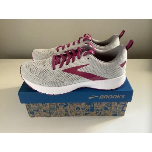 Brooks Revel 5 Women`s Running Shoes - Gray/pink - Sz 11