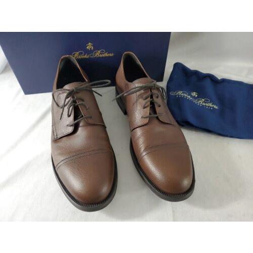 Brooks Brothers Mens 13 D Brown Leather Cap Toe Shoes - Italy