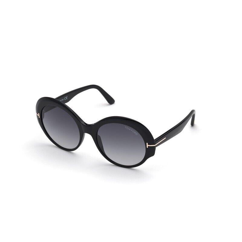 Tom Ford Ginger FT TF0873 01B Oval Shiny Black Sunglasses 56-20-140