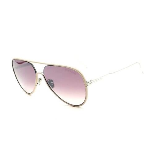 Tom Ford TF1016 Jessie-02 Sunglasses 18Z Ivory Leather-silver/purple Gradient