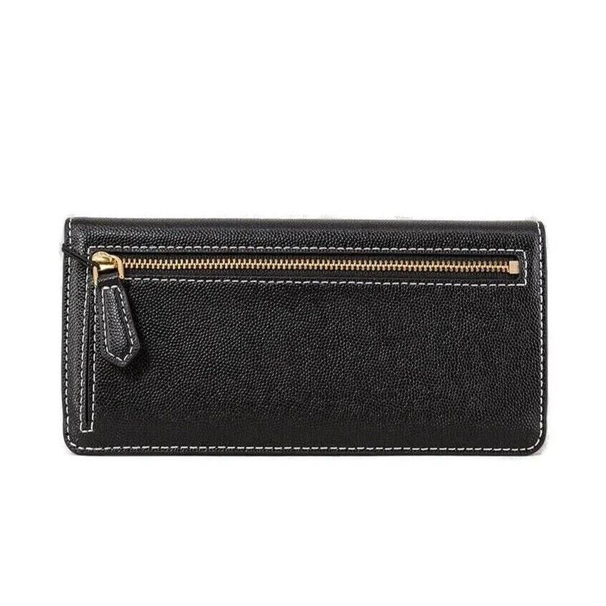 Marc Jacobs J Link Logo Long Leather Snap Open Face Wallet Black GL02303535