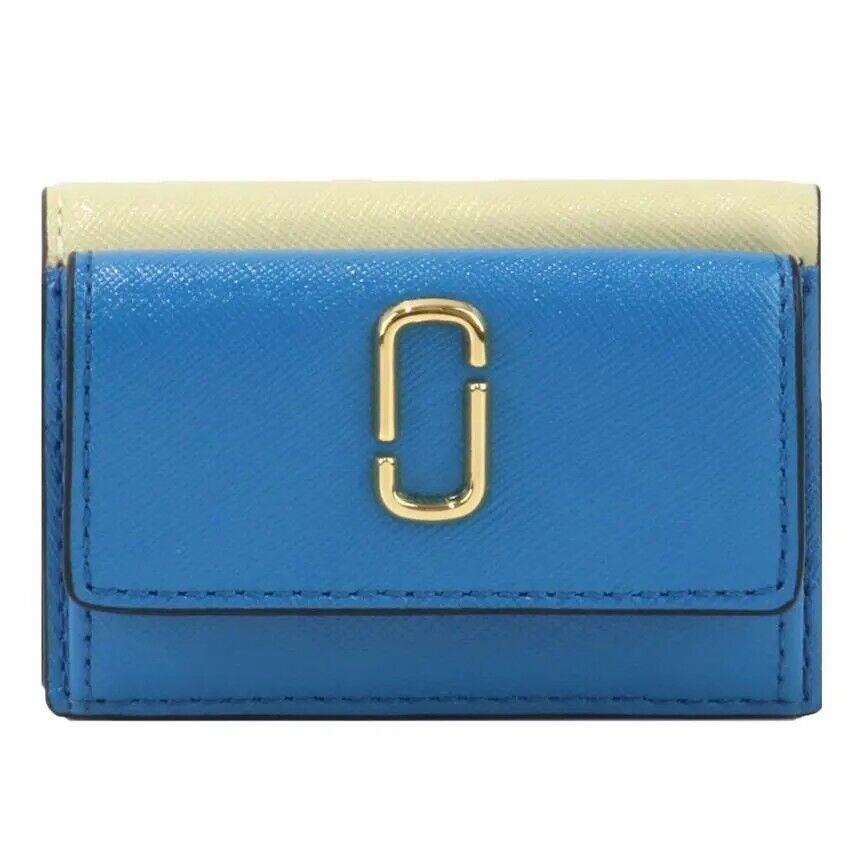 Marc Jacobs J Logo Leather Trifold Mini Wallet Malibu Pink Blue GL02302173