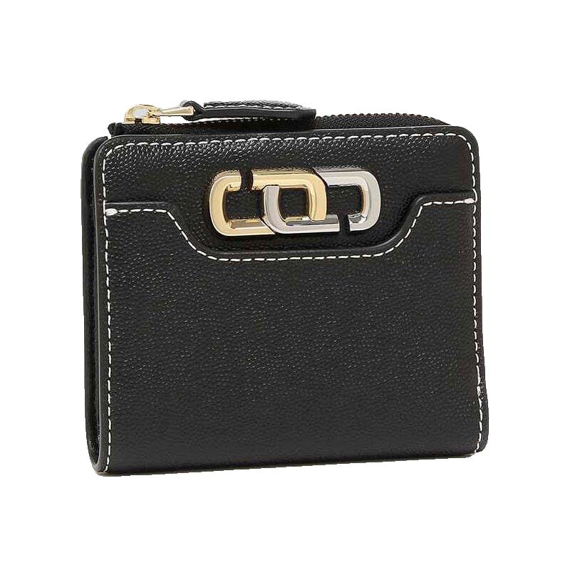 Marc Jacobs J Link Black Two Tone Mini Compact Womens Zip Wallet GL02303043
