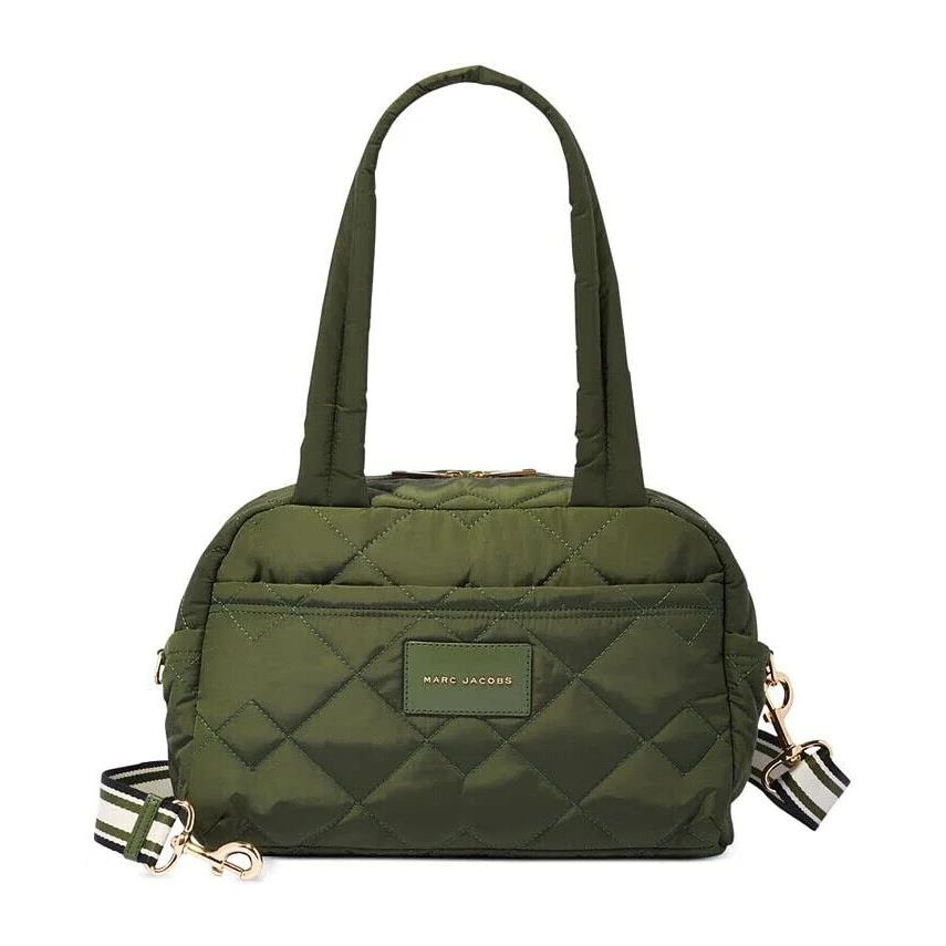 Marc Jacobs Quilted Nylon Small Weekender Travel Bag Dark Green JL02306068