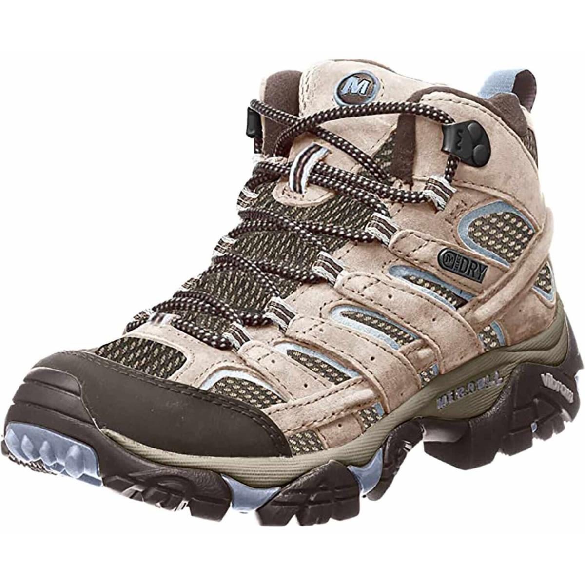 Merrell Women`s Moab 2 Mid Waterproof Hiking Shoe Brindle Select Size