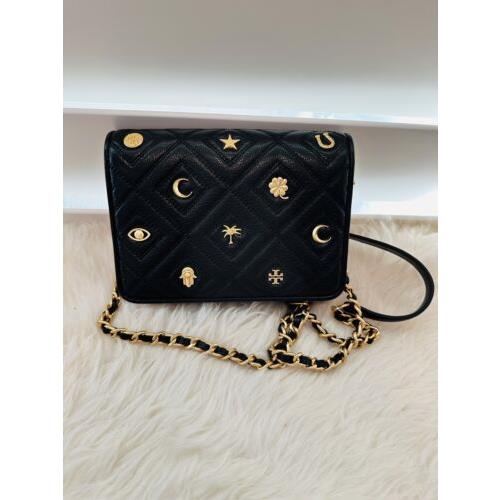 NEW Tory Burch Fleming Farida Charm Bag Black