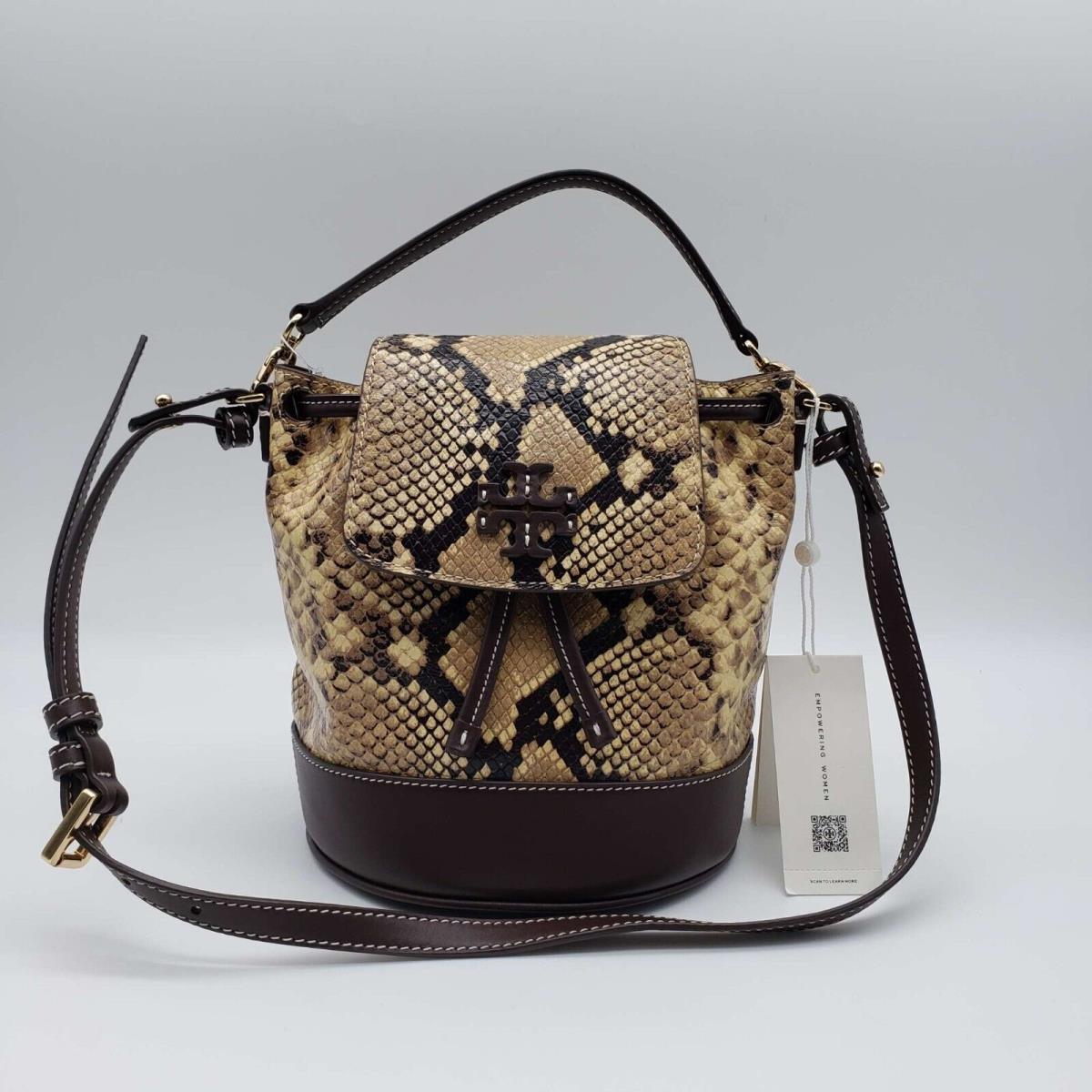 Tory Burch Thea Exotic Mini Bucket Backpack Shoulder Bag