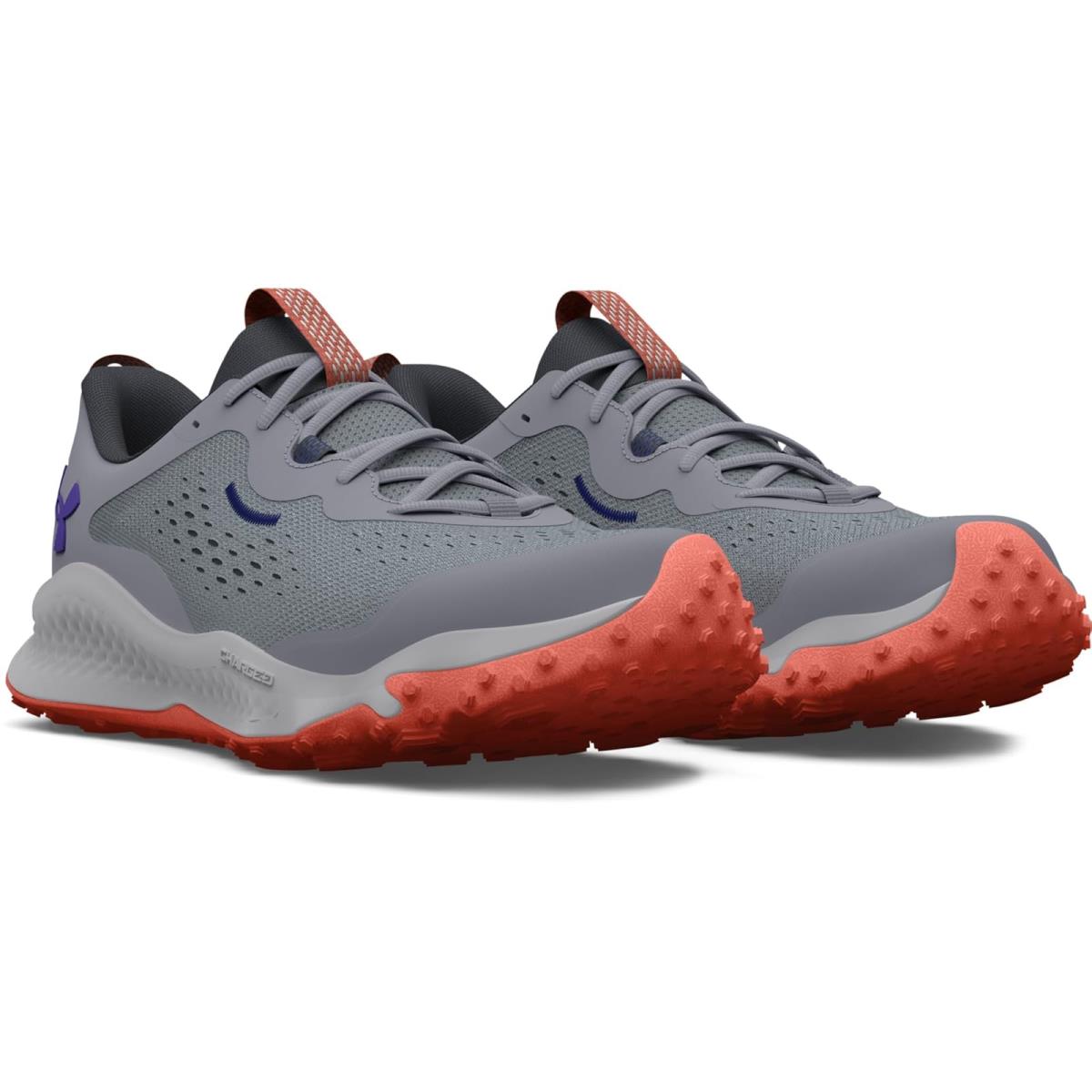 Woman`s Sneakers Athletic Shoes Under Armour Charged Maven Trail Mod Gray/Halo Gray/Electric Purple