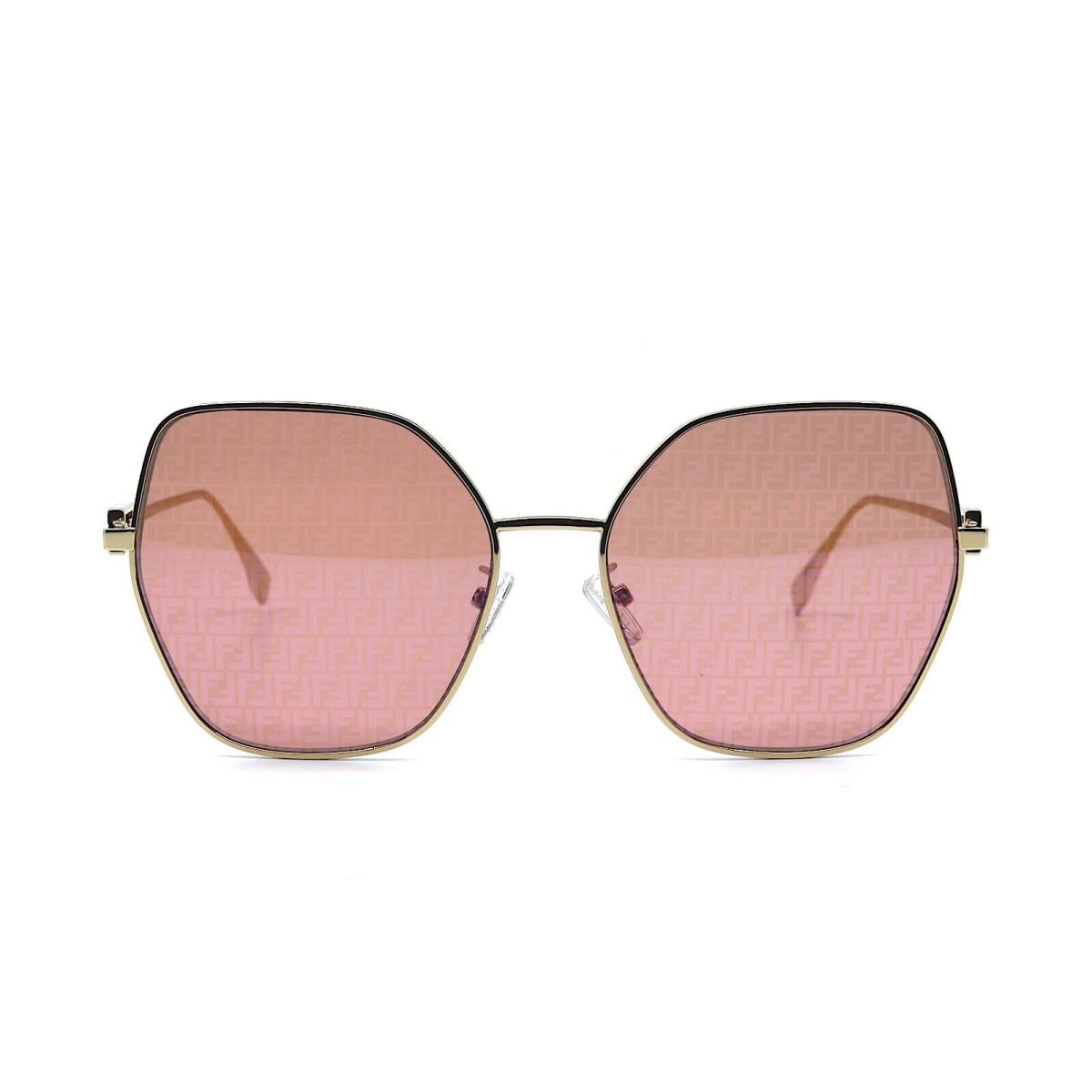 Fendi FE40033U 10U Gold Dark Pink Sunglasses 59-17
