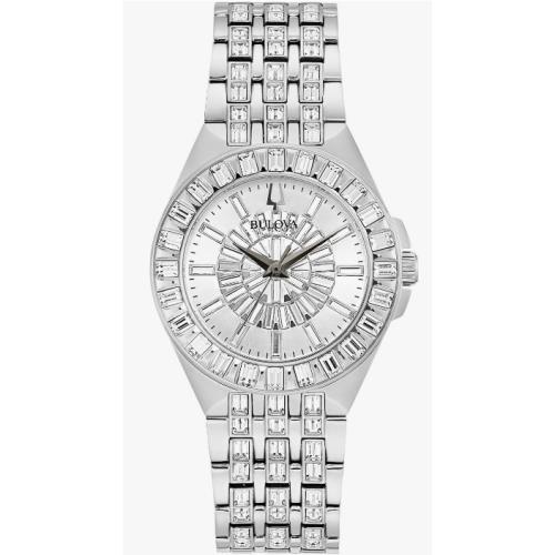 Bulova Phantom White Pave Crystal Dial Stainless Steel Women s Watch 96L278