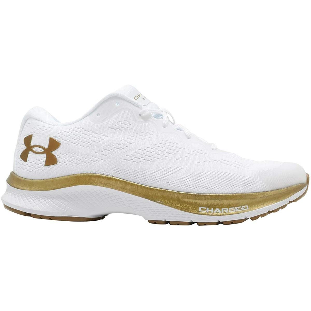 Under Armour Women`s `charged Bandit 6` White/gold Marathon Shoes - 9.5